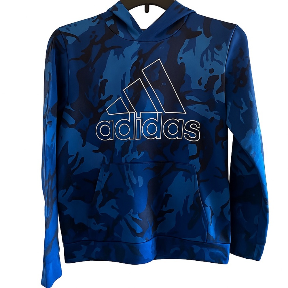 Adidas Blue Camo Hoodie L | Streetwear Edge Meets Everyday Comfort 💙